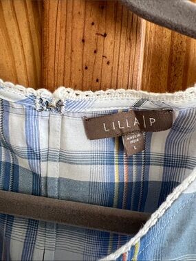 Lilla P Blue Plaid Cotton Dress